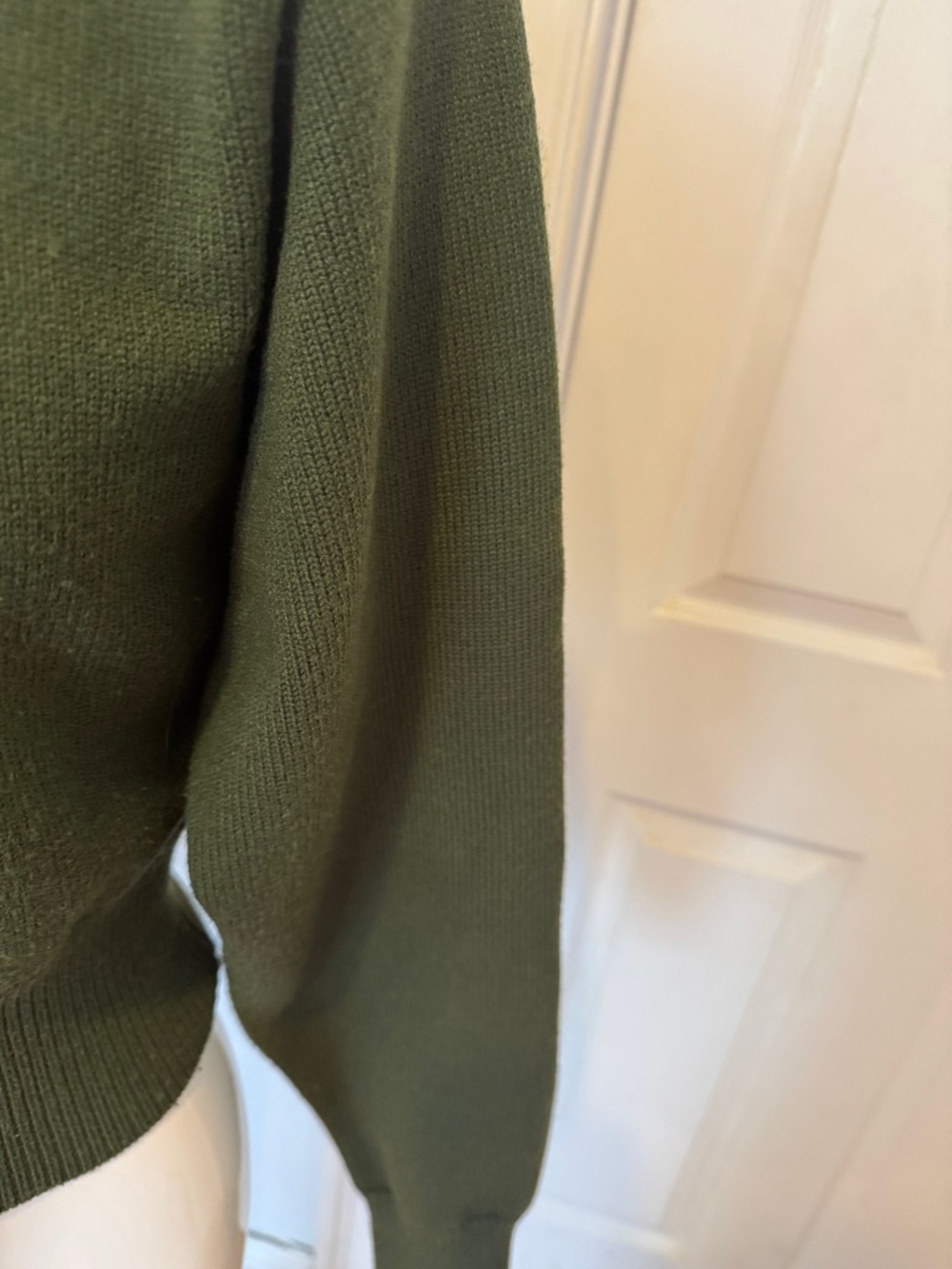 Zara Olive Crewneck Ribbed-Waist Sweater - Picture 2 of 7